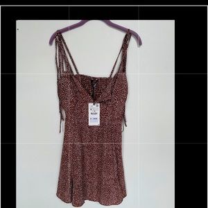 Zara Brown white summer dress
